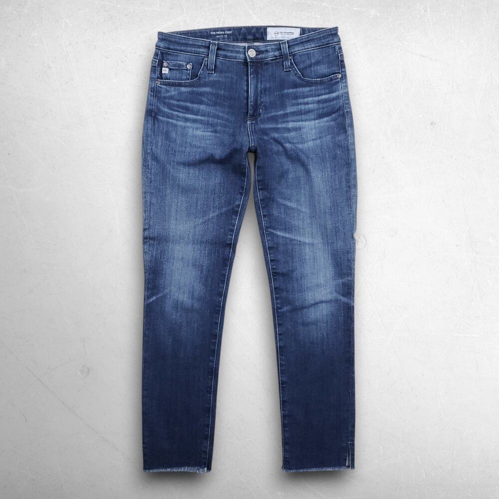 AG Adriano Goldschmied Prima Crop‎ Jeans Women 27 Blue Stretch Faded Cigarette